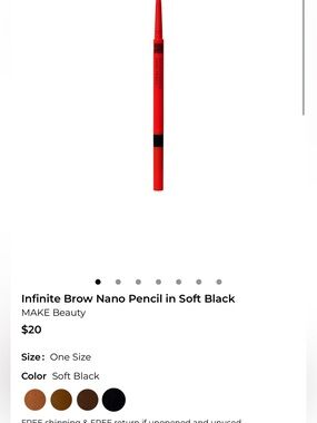 Make Beauty infinite brow nano pencil in soft black!